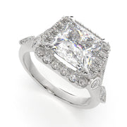 Ada Princess Cut Halo Pave Engagement Ring Setting - Nivetta